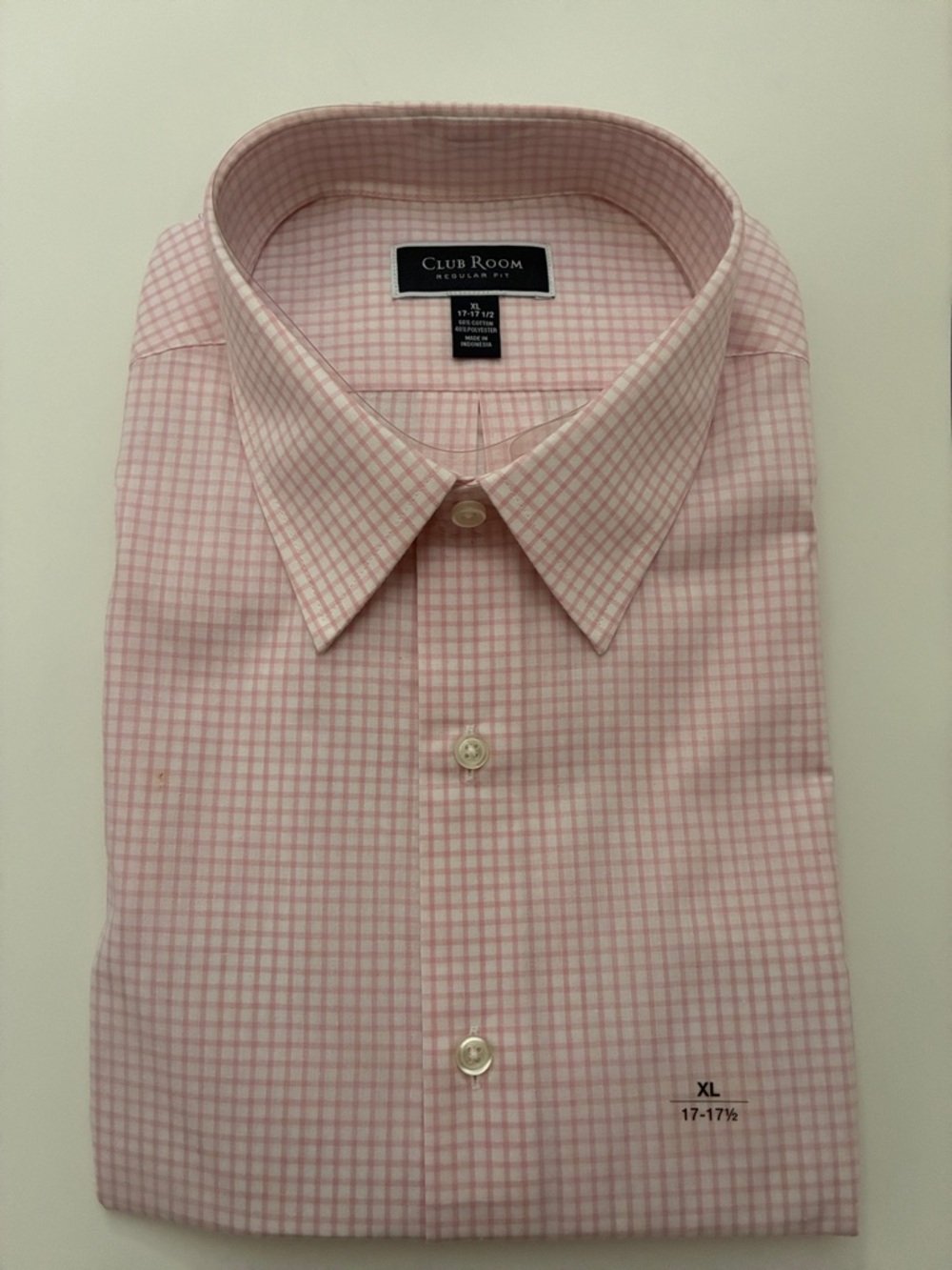 Club Room Pink Windowpane Dress Shirt